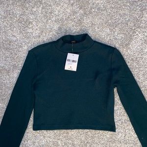 Forever 21 crop waffle long sleeve